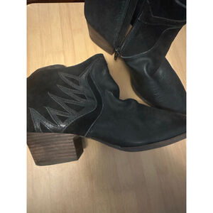 Lucky Brand Black Leather Ankle Boots Booties Size 8.5